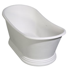 Alfi 67  White Matte Pedestal Solid Surface Resin Bathtub - AB9950