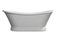 Alfi 67  White Matte Pedestal Solid Surface Resin Bathtub - AB9950