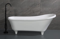Alfi 67  White Matte Clawfoot Solid Surface Resin Bathtub - AB9960