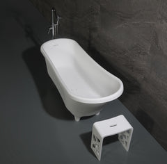 Alfi 67  White Matte Clawfoot Solid Surface Resin Bathtub - AB9960
