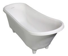Alfi 67  White Matte Clawfoot Solid Surface Resin Bathtub - AB9960