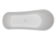 Alfi 67  White Matte Clawfoot Solid Surface Resin Bathtub - AB9960