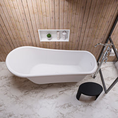 Alfi 67  White Matte Clawfoot Solid Surface Resin Bathtub - AB9960