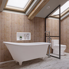 Alfi 67  White Matte Clawfoot Solid Surface Resin Bathtub - AB9960