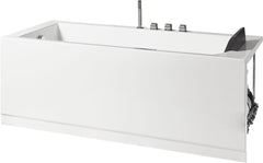 EAGO 5 ft Acrylic White Rectangular Whirlpool Bathtub w Fixtures - AM154ETL-L5
