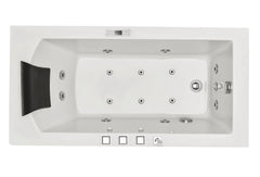 EAGO 5 ft Acrylic White Rectangular Whirlpool Bathtub w Fixtures - AM154ETL-L5