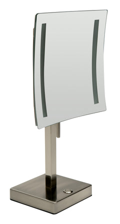 Alfi Tabletop Square 8" 5x Magnifying Cosmetic Mirror with Light - Brushed Nickel