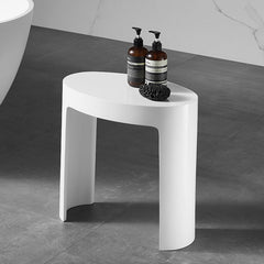 Alfi White Matte Solid Surface Resin Bathroom / Shower Stool - White Matte