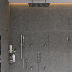ALFI 3-Way Thermostatic Valve Shower Mixer Square Knobs - AB2801