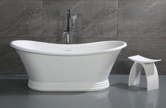 Alfi Arched White Matte Solid Surface Resin Bathroom / Shower Stool - ABST77