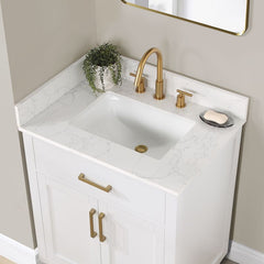 Altair Gavino 30" Single Bathroom Vanity with Grain White Engineered Stone Countertop - 557030