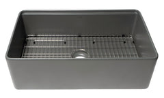 Alfi Workstation 33  x 20  Single Bowl Step Rim Fireclay Farm Sink with Accessories - ABFS3320S