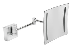Alfi Wall Mount Square 8" 5x Magnifying Cosmetic Mirror with Light - Polished Chrome
