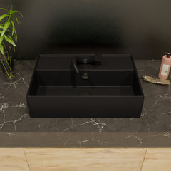 Alfi 24  Modern Rectangular Above Mount Ceramic Sink with Faucet Hole - ABC901