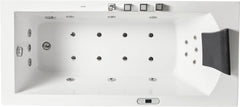 EAGO 6 ft Acrylic White Rectangular Whirlpool Bathtub w Fixtures - AM154ETL-L6