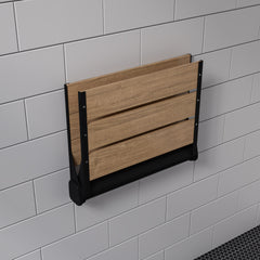 Alfi 17  Wide Foldable Teak Shower Seat with Backrest - ABS17