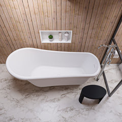 Alfi Black Matte Solid Surface Resin Bathroom / Shower Stool - ABST66BM