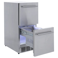 Sapphire Series 3, 15"W, 2 Drawers, Indoor-Outdoor, Stainless Steel and Panel Ready, Commercial Drawer Refrigerator - SRD153SSPR - The Home Selection