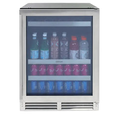 Sapphire Series 3, 24"W, Glass Door, Indoor-Outdoor, Panel Ready, ADA Height, Residential Refrigerator - SBC243SSPRADA - The Home Selection