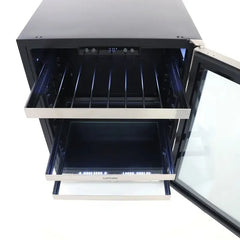 Sapphire Series 3, 24"W, Glass Door, Indoor-Outdoor, Panel Ready, ADA Height, Residential Refrigerator - SBC243SSPRADA - The Home Selection