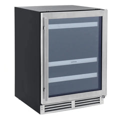 Sapphire Series 3, 24"W, Glass Door, Indoor-Outdoor, Panel Ready, ADA Height, Residential Refrigerator - SBC243SSPRADA - The Home Selection
