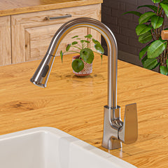 Alfi Square Gooseneck Pull Down Kitchen Faucet - ABKF3889