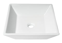Alfi White 17  Square Above Mount Ceramic Sink - ABC912