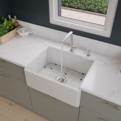 Alfi White 26" Contemporary Smooth Apron Fireclay Farmhouse Kitchen Sink - White
