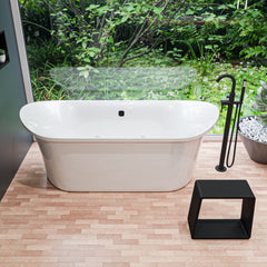 Alfi Black Matte Solid Surface Resin Bathroom / Shower Stool - ABST55BM