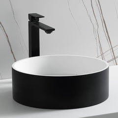 Alfi Black Matte 15  Round Solid Surface Resin Sink - ABRS15RBM