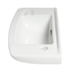 Alfi White 20  Small Wall Mounted Ceramic Sink with Faucet Hole - ABC115