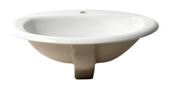 Alfi White 21  Oval Drop In Ceramic Sink with Faucet Hole - ABC802