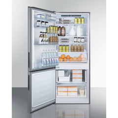 Summit 28" Wide Bottom Freezer Refrigerator (Left Hinge Door) - FFBF279SSXIMLHD - The Home Selection
