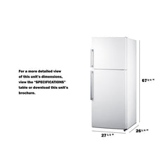 Summit 28" Wide Top Mount Refrigerator-Freezer - FF151 - The Home Selection