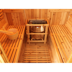 Sunray Saunas Aurora 2–4 Person Traditional Barrel Sauna with 6kW Harvia Heater & Red Cedar Construction - Aurora 300SH - The Home Selection