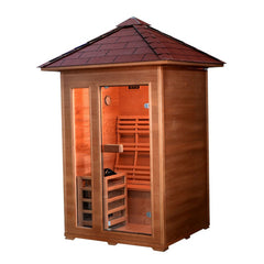 Sunray Saunas Bristow 2-Person Outdoor Wet/Dry Traditional Sauna with 4.5kW Harvia Heater & Canadian Hemlock Construction - HL200D2 Bristow - The Home Selection
