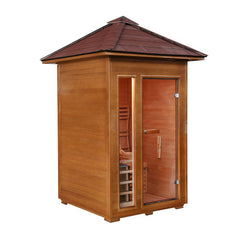 Sunray Saunas Bristow 2-Person Outdoor Wet/Dry Traditional Sauna with 4.5kW Harvia Heater & Canadian Hemlock Construction - HL200D2 Bristow - The Home Selection