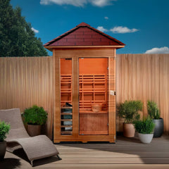 Sunray Saunas Bristow 2-Person Outdoor Wet/Dry Traditional Sauna with 4.5kW Harvia Heater & Canadian Hemlock Construction - HL200D2 Bristow - The Home Selection
