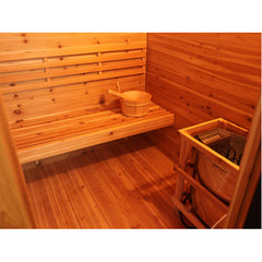 Sunray Saunas Denali 4-Person Contemporary Outdoor Sauna with 6kW Harvia Heater & Weatherproof Red Cedar Cabin - Denali 400D5 - The Home Selection