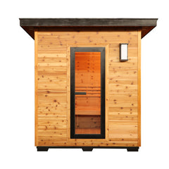 Sunray Saunas Denali 4-Person Contemporary Outdoor Sauna with 6kW Harvia Heater & Weatherproof Red Cedar Cabin - Denali 400D5 - The Home Selection