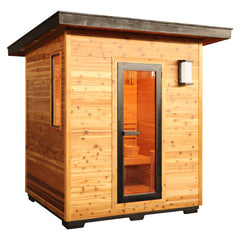 Sunray Saunas Denali 4-Person Contemporary Outdoor Sauna with 6kW Harvia Heater & Weatherproof Red Cedar Cabin - Denali 400D5 - The Home Selection
