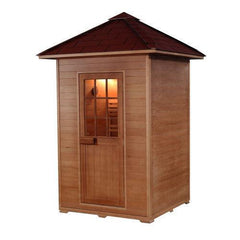Sunray Saunas Eagle 2 Person Outdoor Traditional Wet/Dry Sauna with 4.5kW Harvia Heater & Canadian Hemlock Construction - HL200D1 Eagle - The Home Selection