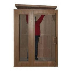 Sunray Saunas Eagle 2 Person Outdoor Traditional Wet/Dry Sauna with 4.5kW Harvia Heater & Canadian Hemlock Construction - HL200D1 Eagle - The Home Selection