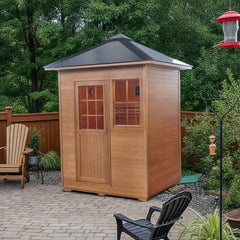 Sunray Saunas Freeport 3-Person Outdoor Traditional Wet/Dry Sauna with 4.5kW Harvia Heater & Weatherproof Hemlock Construction - HL300D1 Freeport - The Home Selection
