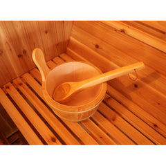 Sunray Saunas Galley 4-Person Traditional Barrel Sauna with 6kW Harvia Heater & Red Cedar Construction - Galley 400SH - The Home Selection