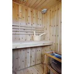 Sunray Saunas Hampton 3 Person Indoor Traditional Sauna with 4.5kW Harvia Heater & Double Bench Seating in Canadian Cedar - HL300TN Hampton - The Home Selection