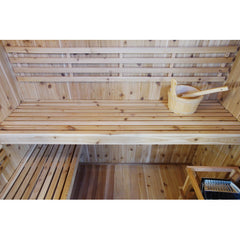 Sunray Saunas Hampton 3 Person Indoor Traditional Sauna with 4.5kW Harvia Heater & Double Bench Seating in Canadian Cedar - HL300TN Hampton - The Home Selection