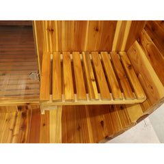 Sunray Saunas Oasis 2–4 Person Traditional Canopy Barrel Sauna with 6kW Harvia Heater & Red Cedar Construction - Oasis 300SC - The Home Selection