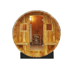 Sunray Saunas Oasis 2–4 Person Traditional Canopy Barrel Sauna with 6kW Harvia Heater & Red Cedar Construction - Oasis 300SC - The Home Selection