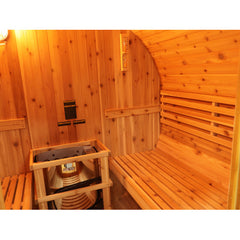 Sunray Saunas Oasis 2–4 Person Traditional Canopy Barrel Sauna with 6kW Harvia Heater & Red Cedar Construction - Oasis 300SC - The Home Selection